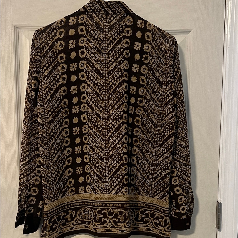 Brown & Tan Liz Claiborne 6P Patterned Shirt - Picture 2 of 7